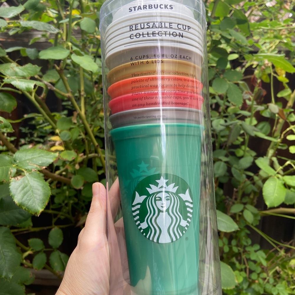 6 pc Starbucks reusable cups 16oz brand new